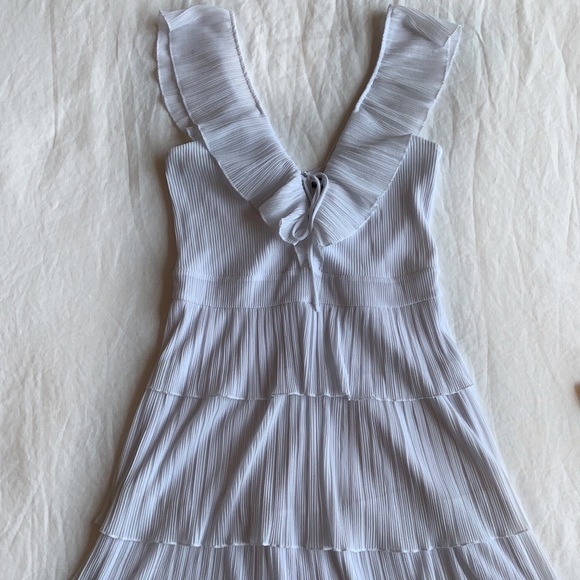 Express Dresses & Skirts - Express White Chiffon Dress with Lace Up - sz S